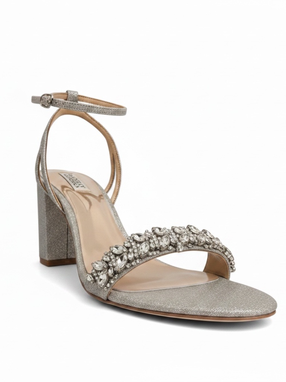 NIB Badgley Mischka Bridal Crystal Heels Champagne Size 11 Nadine